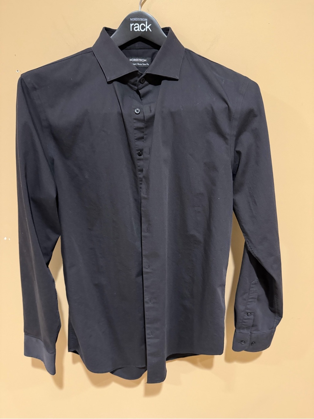 Nordstrom Men's Tech Black Dress Shirt 16/34-35